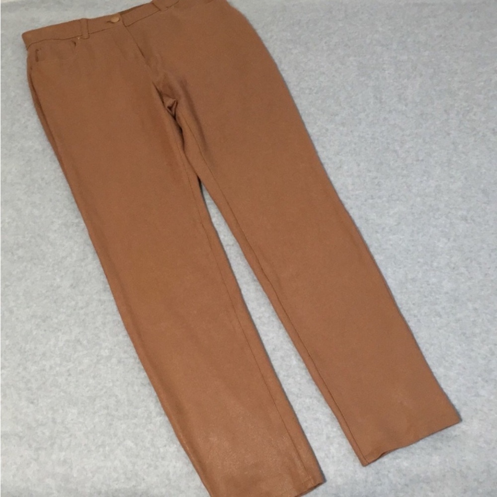 Chicos Payton Pants Size Small Slim Stretch Tan Minimalist Preppy